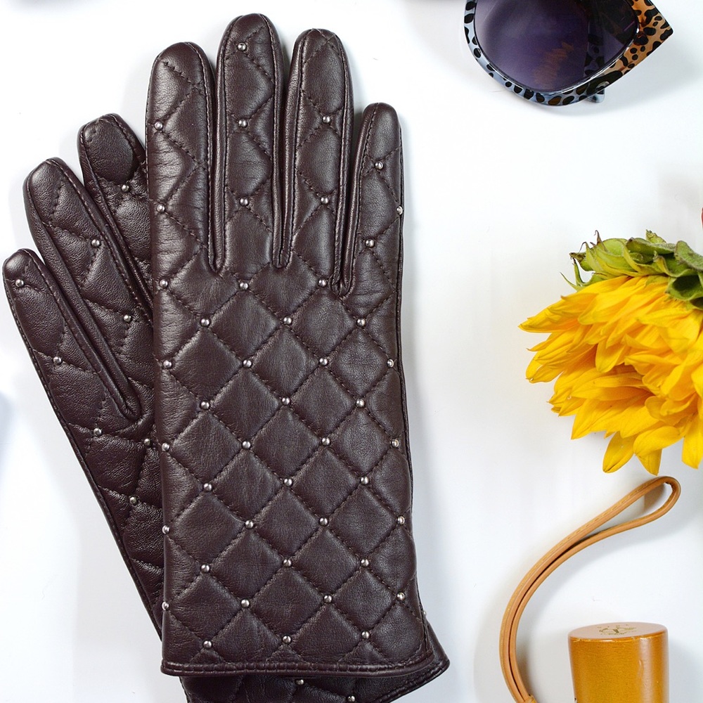 SANDRO Leather Embellished Gloves NEW W/ Tag